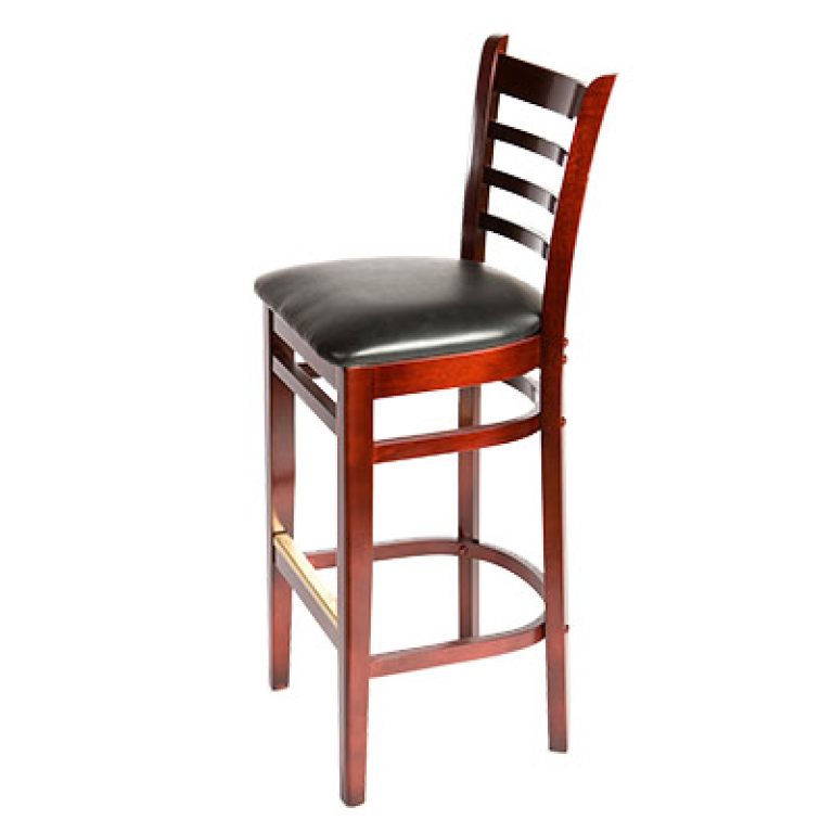 Oak Street Mahogany Barstool with Black Cousion